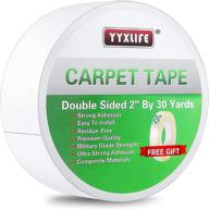 🔒 yyxlife heavy duty double sided carpet tape - 2 inch x 30 yards - removable multi-purpose cloth adhesive for area rugs, outdoor rugs, carpets - white логотип