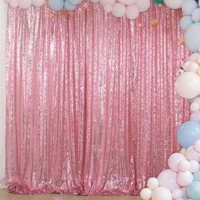 img 4 attached to 💖 4x7 Fuchsia Pink Sequin Backdrop - Shimmering Sequin Fabric Photography Backdrop Curtain for Weddings/Parties (Shiny Pink)