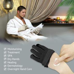 img 3 attached to 🧤 6 Pairs of EvridWear Men's Moisturizing Cotton Gloves for Sensitive, Irritated Skin | Eczema & Beauty Therapy | Overnight Bedtime Gloves with Touchscreen Fingertips | Lightweight-Black, L/XL