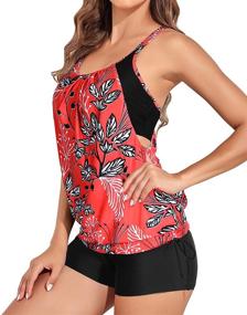 img 3 attached to Holipick Tankini Swimsuit Piece Tummy Control Bathing Suits Blouson Tankini