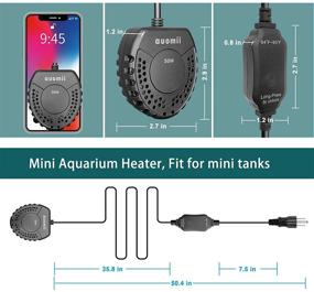 img 3 attached to 🐠 auomii Mini Submersible Aquarium Heater with Built-in Thermometer, 50W/100W Small Fish Tank Heater, Intelligent Frequency Conversion, 2 LED Temperature Display, External Temperature Controller