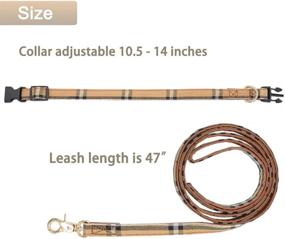 img 3 attached to 🐶 Bow Tie Dog Collar with Leash Set: Classic Plaid, Adjustable for Small Medium Large Dogs