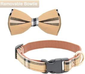 img 2 attached to 🐶 Bow Tie Dog Collar with Leash Set: Classic Plaid, Adjustable for Small Medium Large Dogs