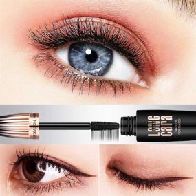 img 2 attached to 👀 Получите вау-эффект с помощью 4D Silk Fiber Waterproof Mascara - черная, объемная и удлинненная! В комплект входит набор для расчесывания ресниц - идеально подходит для удлинения, придания объема и долговременного макияжа.