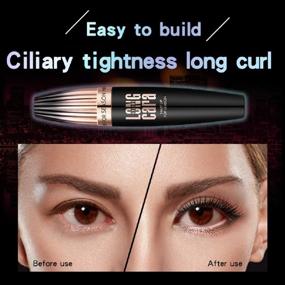 img 3 attached to 👀 Получите вау-эффект с помощью 4D Silk Fiber Waterproof Mascara - черная, объемная и удлинненная! В комплект входит набор для расчесывания ресниц - идеально подходит для удлинения, придания объема и долговременного макияжа.