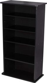 img 4 attached to Improved Atlantic Drawbridge Media Cabinet - Holds 240 CDs, Sturdy Wide Base, 4 Adjustable, 2 Fixed Deeper Shelves, 36 X 19 X 10 inch, PN37936251, Black