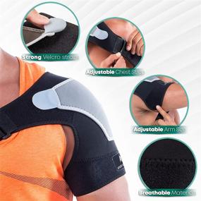 img 1 attached to 🤕 Premium Shoulder Brace for Men and Women | Relief for Torn Rotator Cuff | Compression Sleeve for Pain Relief and Stability | Shoulder Immobilizer for Dislocation and Subluxation (Small-Medium)