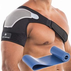 img 4 attached to 🤕 Premium Shoulder Brace for Men and Women | Relief for Torn Rotator Cuff | Compression Sleeve for Pain Relief and Stability | Shoulder Immobilizer for Dislocation and Subluxation (Small-Medium)