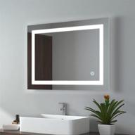 enhance your bathroom décor with the emke 24 x 32 inch led vanity mirror - dimmable, waterproof, and ul listed! logo