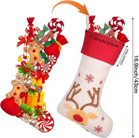 img 3 attached to 🎅 3-Pack Large Christmas Stockings - Xmas Hanging Stockings with Santa, Snowman, and Reindeer - Perfect for Kids, Family, Holiday Party Decorations, Tree Decoration
