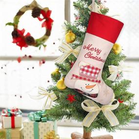 img 1 attached to 🎅 3-Pack Large Christmas Stockings - Xmas Hanging Stockings with Santa, Snowman, and Reindeer - Perfect for Kids, Family, Holiday Party Decorations, Tree Decoration