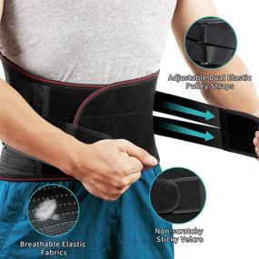 img 1 attached to 👨 HERELAX Men's Lower Back Brace - Relieve Waist & Back Pain, Support for Lifting, Sciatica, Scoliosis - Durable & Breathable Lumbar Belt (M)"