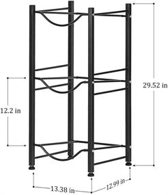 img 3 attached to 3-Tier Stackable Water Cooler Jug Rack for Home and Office Storage - Heavy Duty Black Water Bottle Holder Shelf Organizer, Ideal for 5 Gallon Water Bottles