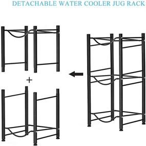 img 1 attached to 3-Tier Stackable Water Cooler Jug Rack for Home and Office Storage - Heavy Duty Black Water Bottle Holder Shelf Organizer, Ideal for 5 Gallon Water Bottles