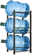 3-tier stackable water cooler jug rack for home and office storage - heavy duty black water bottle holder shelf organizer, ideal for 5 gallon water bottles logo