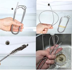 img 1 attached to 🧊 Fridge Cleaning Tool: ICEYLI 2 Pack 60 Inch Long Pipe Cleaner Flexible Tube Cleaning Brush for Stainless Steel Kitchen Drain, Sink, and Skinny Pipe Drain Dredge