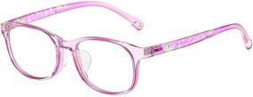 img 4 attached to 👓 Duco K023 Transparent Purple Blue Light Blocking Glasses for Kids - Anti-Glare Gaming Computer Eyeglasses Frames for Boys and Girls Age 5-10