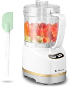img 4 attached to La Reveuse Electric Mini Food Processor, Small Chopper, 200 Watts, 2-Cup Prep Bowl for Mincing, Chopping, Grinding, Blending, Pureeing, White