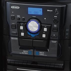 img 1 attached to 🎵 Jensen JMC1250 Bluetooth Turntable with 3-Speed Stereo, CD Changer, and Dual Cassette Deck (JMC-1250)