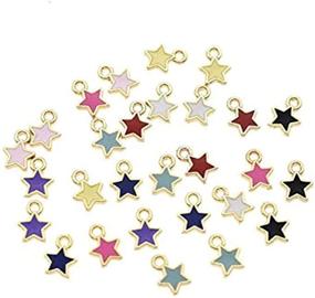 img 4 attached to 🌟 Cafurty 60pc Assorted Enamel Alloy Mini Star Charms | Jewelry Accessories for DIY Necklaces & Bracelets