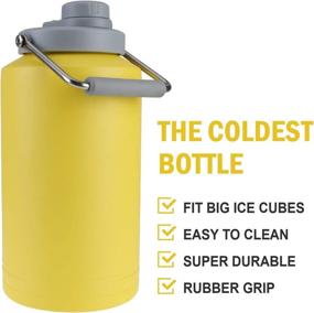 img 3 attached to Tahoe Trails 128oz Vacuum Insulated Water Bottle | 1 Gallon Stainless Steel Double Walled Water Jug | 18/8 Food-Grade Stainless Steel Insulated Water Bottle for Hot and Cold Drinks | YELLOW