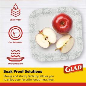 img 2 attached to 🍽 Glad Square Soak Proof Disposable Paper Plates with Gray Victorian Print, Cut-Proof & Microwaveable Heavy Duty Plates, 7 Inches, 50 Count - Square Party Paper Plates Bulk