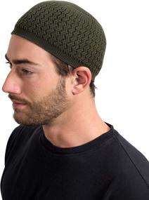img 3 attached to 🧢 Candid Signature Apparel Zigzag Knit Skull Caps - Unisex, 100% Breathable Cotton Beanie Kufi Skully Caps for Men and Women