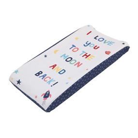 img 1 attached to NoJo Little Love: 'Love You to The Moon' Navy & Multi Color Cosmic Changing Pad Covers - Super Soft 2 Piece Set!