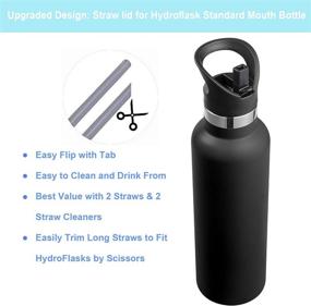 img 3 attached to Enhance Your Hydro Flask Experience with the Straw Lid: Replacement Sports Cap Accessory with Fixed Handle and Straws for Hydroflask Standard Mouth Water Bottle