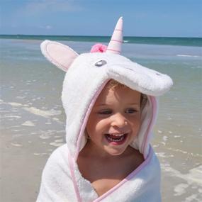 img 1 attached to Premium Unicorn Hooded Towel for Kids - Extra Large, Ultra Soft 100% Cotton Bath Towel with Hood for Girls, by Little Tinkers World