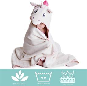 img 2 attached to Premium Unicorn Hooded Towel for Kids - Extra Large, Ultra Soft 100% Cotton Bath Towel with Hood for Girls, by Little Tinkers World