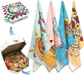img 4 attached to 🍕 Eleville Набор забавных кухонных полотенец в пицца-стиле, 4 штуки – Стильные полотенца для кухонного декора – Декоративные полотенца – Идеально подходит для новоселья, праздников, мам и друзей – KTN006