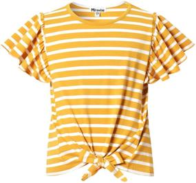 img 4 attached to Shirts T Shirts Ruffle Sleeve Yellow Girls' Clothing in Tops, Tees & Blouses