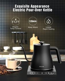 img 3 attached to Variable Temperature Control Gooseneck Electric Kettle, Jocuu Pour Over Coffee and Tea Kettle, 1200W Rapid Heating, Temperature Holding, 100% Stainless Steel Inner, 0.8L Capacity, BPA Free, Matt Black