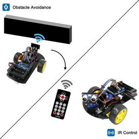 img 2 attached to Набор Шасси LAFVIN Smart Robot Car 2WD со встроенным Ультразвуковым Модулем R3: Arduino-совместимый DIY набор для программирования удаленного управления