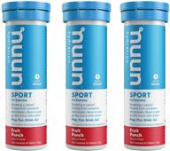 🍹 stay hydrated and energized with nuun sports: fruit punch electrolyte enhanced drink tablets, 10 count (pack of 3) logo