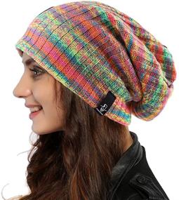 img 4 attached to 🧣 Winter Knit Slouchy Beanie Hat for Women - Ruphedy Long Baggy Slouch Skull Cap