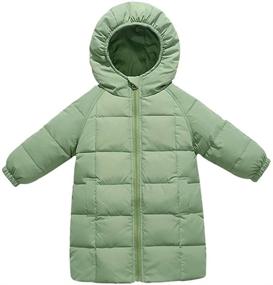 img 4 attached to Warm & Stylish Baby Girls Long Down Coats: Lightweight Outwear for Winter with Hooded Jackets