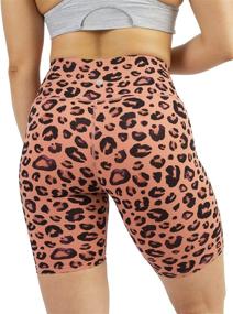 img 1 attached to 🩲 AJISAI Women's High Waisted Print Yoga Workout Compression Shorts - 9 Inch