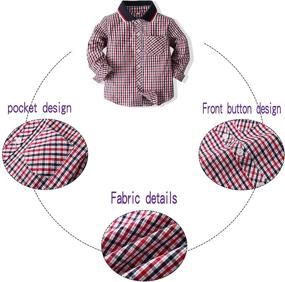 img 1 attached to 👶 Kimocat 2Pcs Baby Boys Long Sleeve Shirt + Plaid Bib Pants Overalls Clothing Set for Infants
