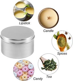 img 1 attached to 🕯️ 24-Pack Metal Candle Tins 8oz Round with Lids for Candle Making, Arts Crafts, and Storage by Moretoes