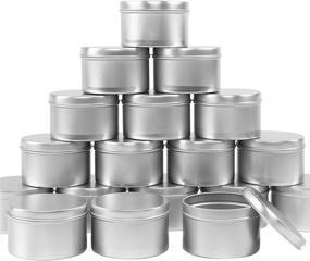 img 4 attached to 🕯️ 24-Pack Metal Candle Tins 8oz Round with Lids for Candle Making, Arts Crafts, and Storage by Moretoes