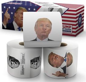 img 4 attached to 🤣 Donald Trump Toilet Paper – Presidential Pack - 3 Rolls – Political Humor Gag Gift - 2 Full Color Rolls + 1 Trump's Funniest Tweets Roll - Three Ply Bathroom Tissue 200 Sheets Per Roll