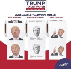 img 3 attached to 🤣 Donald Trump Toilet Paper – Presidential Pack - 3 Rolls – Political Humor Gag Gift - 2 Full Color Rolls + 1 Trump's Funniest Tweets Roll - Three Ply Bathroom Tissue 200 Sheets Per Roll