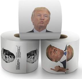 img 2 attached to 🤣 Donald Trump Toilet Paper – Presidential Pack - 3 Rolls – Political Humor Gag Gift - 2 Full Color Rolls + 1 Trump's Funniest Tweets Roll - Three Ply Bathroom Tissue 200 Sheets Per Roll