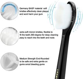 img 2 attached to 🦷 10-Pack LASMILE Replacement Brush Heads – Compatible with All Snap-On Philips Sonicare Toothbrush Heads – Micro-Nano Soft Electric Toothbrush Replacement Heads for Sensitive Teeth Adult – White/Black