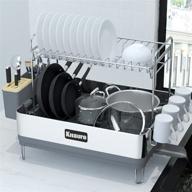 🍽️ kitsure 2-tier dish rack: large capacity, rustproof & durable with easy installation logo
