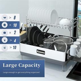 img 3 attached to 🍽️ Kitsure 2-Tier Dish Rack: Large Capacity, Rustproof & Durable with Easy Installation