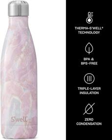 img 1 attached to 🌸 S'well Geode Rose Stainless Steel Water Bottle - Keep Drinks Cold for 36 Hours and Hot for 18 - Ideal for Travel, Hiking, and Camping - Triple-Layered Vacuum Insulation - 17 fl oz Capacity