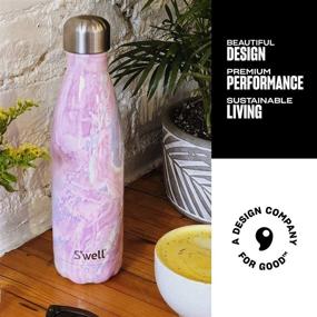 img 2 attached to 🌸 S'well Geode Rose Stainless Steel Water Bottle - Keep Drinks Cold for 36 Hours and Hot for 18 - Ideal for Travel, Hiking, and Camping - Triple-Layered Vacuum Insulation - 17 fl oz Capacity